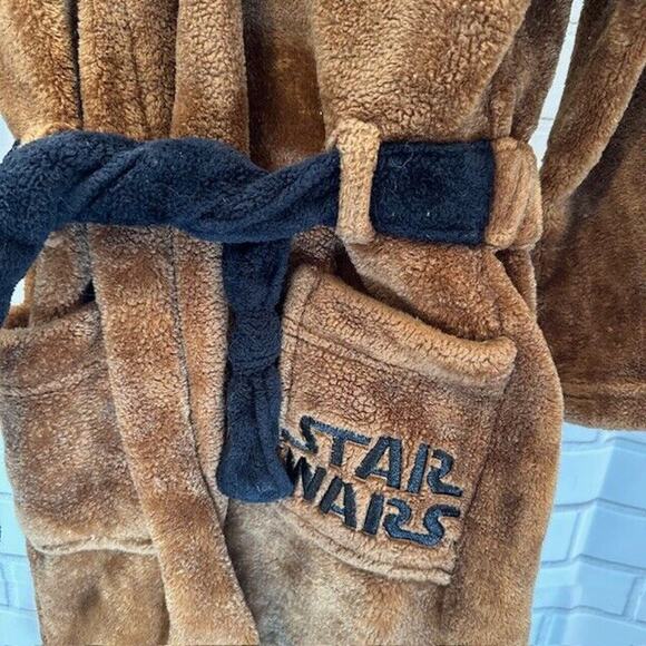 Star Wars Boys Size 6 Plush Brown Baby Yoda Bath Robe House Coat, Grogu - Picture 3 of 10